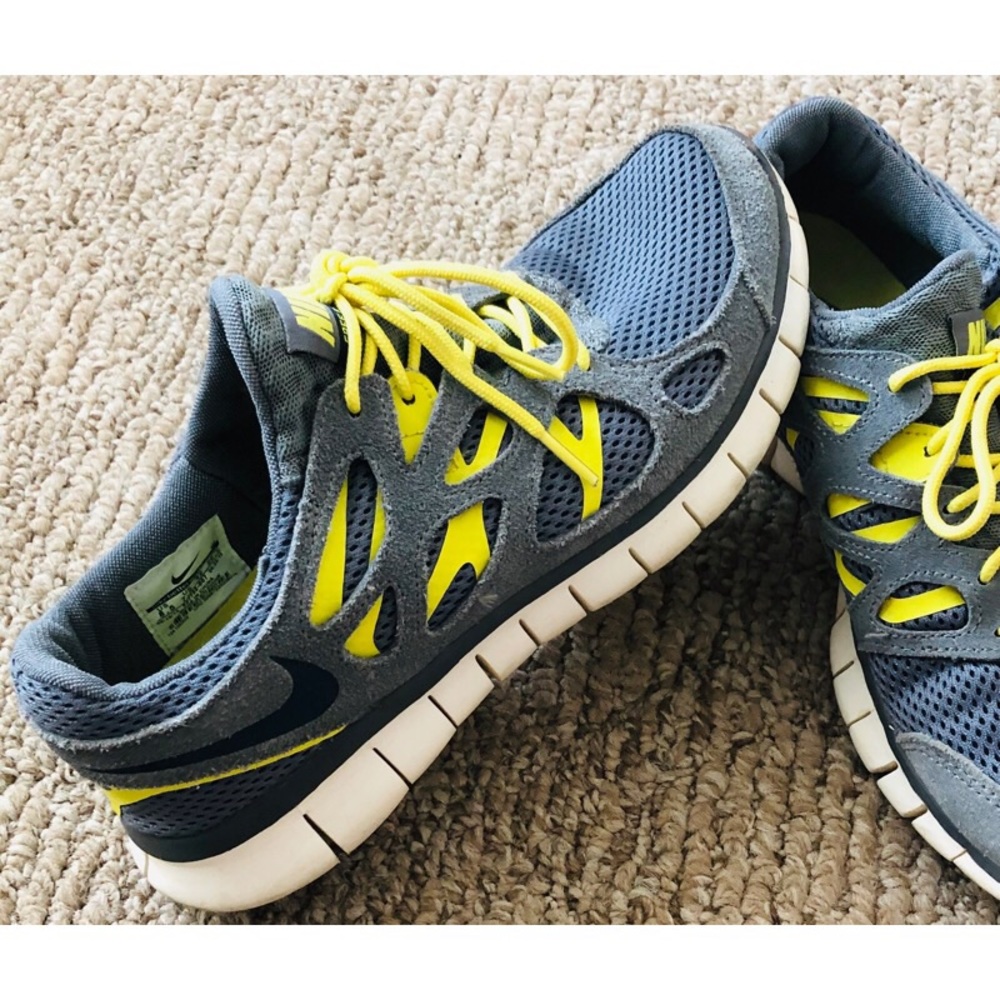 Nike Free Run-Gray And Neon Yellow